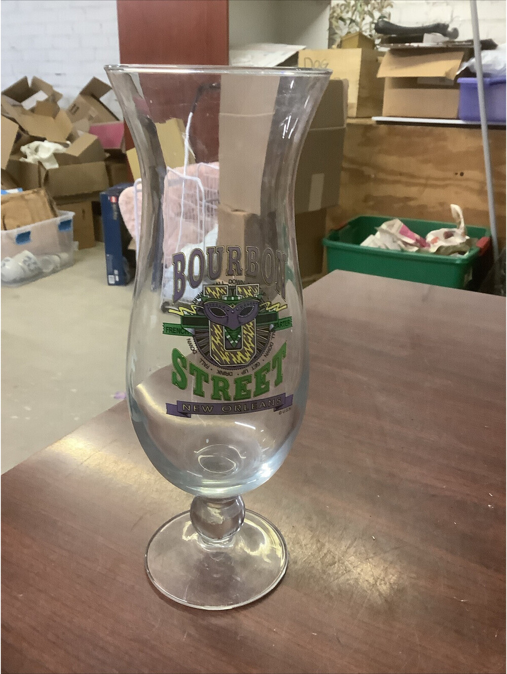 Bourbon Street New Orleans Hurricane Glass ~ 9.25" Tall
